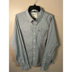 Vintage Abercrombie & Fitch Mens XXL Grey EUC Muscle Fit Chambray Shirt